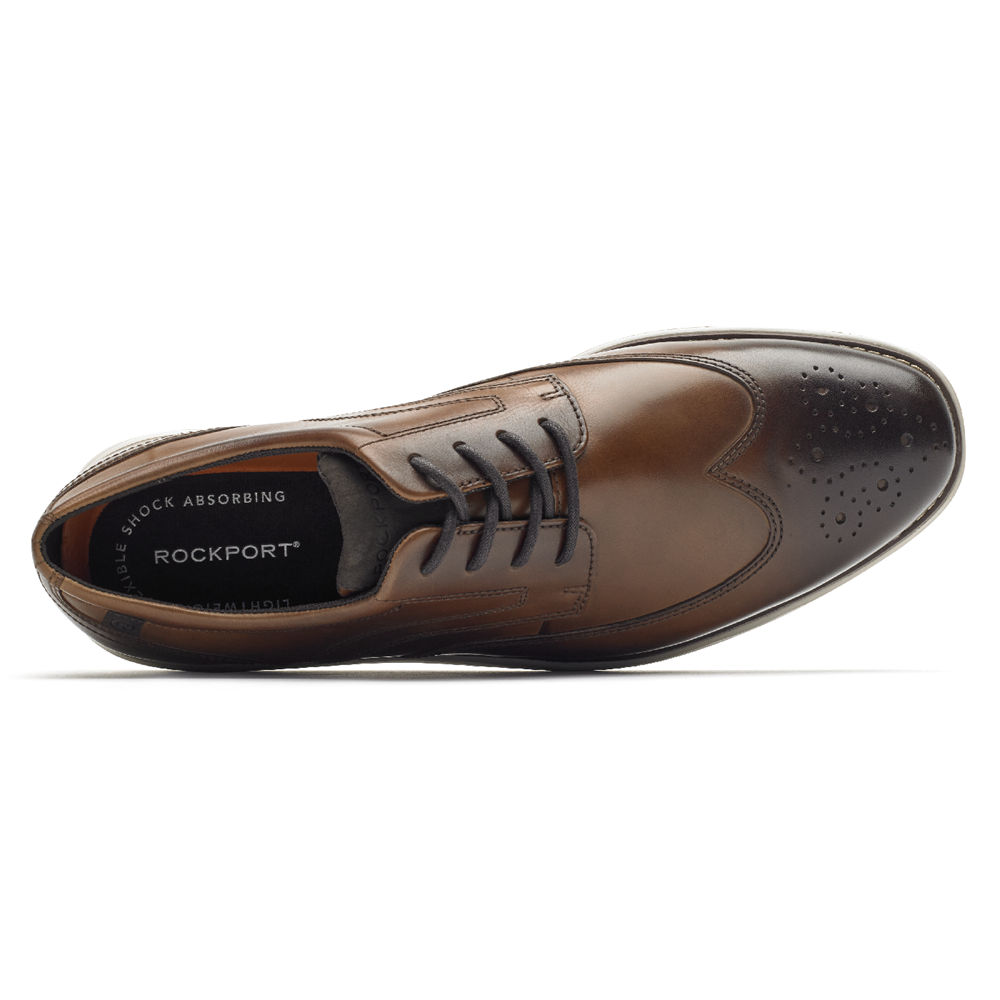 Oxfords Rockport Hombre Mexico - Garett Wingtip Marrom - LKEFI9657